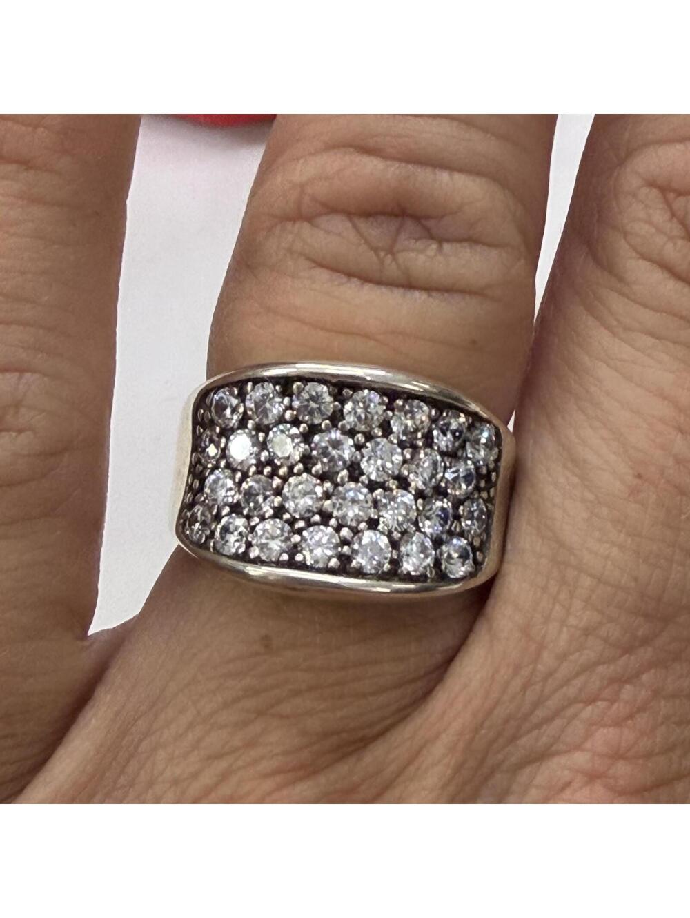 Cubic zirconia sterling ring by Diamonique vintage late 90s